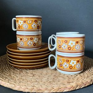 TOGNANA - Vintage Italian Coffee Cup Set (6 cups & saucers)